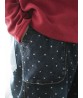 Casual Women Heart Printed Drawstring Waist Jeans