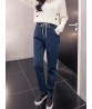 Casual Women High Drawstring Waist Denim Jeans