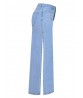 Sexy Women High Waist Side Slit Wide Leg Crop Jeans