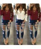 Fashion Women Denim Pencil Pants Boyfriend Ripped Jeans