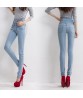 Women`s High Waist Elastic Skinny Denim Long Pencil Pants Plus Size 40 Woman Jeans Fat Lady Trousers