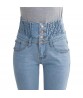 Women`s High Waist Elastic Skinny Denim Long Pencil Pants Plus Size 40 Woman Jeans Fat Lady Trousers