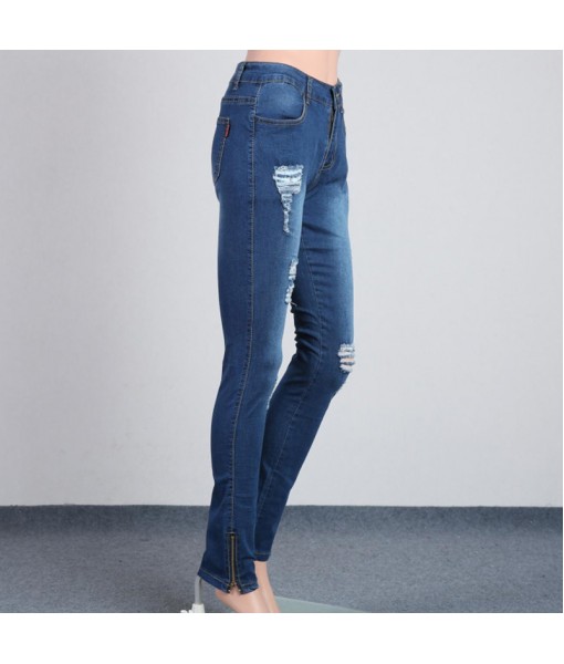 Women Jeans Full Length Mid-waist Pencil ...