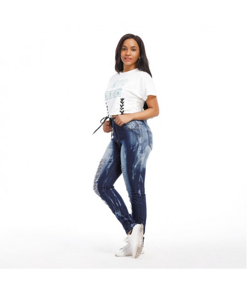 Women`s Fashion Jeans Ripped Baggar Pants ...