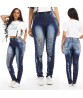 Women`s Fashion Jeans Ripped Baggar Pants Boyfriend Demin Biker Jeans