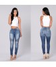 Sexy Women Ladies High Waist Slim Skinny Jeans Stretch Pencil Denim Pants