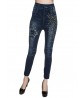 Casual Print Stretchy Denim Slim Women Jeans Pants