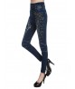 Casual Print Stretchy Denim Slim Women Jeans Pants