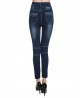 Casual Print Stretchy Denim Slim Women Jeans Pants