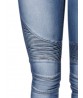 Casual Women Stretch Pleated High Waist Skinny Jeans