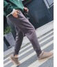 Casual Women Pure Color Pocket Thick Harem Pants