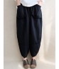 Women Solid Pockets Casual Loose Harem Pants