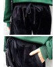 Women Pure Color Drawstring Waist Warm Thicken Harem Pants