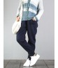 Casual Loose Solid Color Pockets Thicken Cotton Trousers