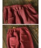 Casual Women Pure Color Zipper Pocket Thick Pants