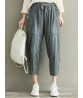 Casual Loose Stripe Drawstring Waist Women Pants