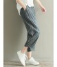 Casual Loose Stripe Drawstring Waist Women Pants