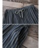 Casual Loose Stripe Drawstring Waist Women Pants