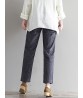 Casual Solid Color Elastic Waist Corduroy Pants for Women