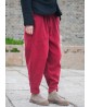 Casual Women Pure Color Pocket Warm Winter Harem Pants