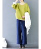 Casual Women Thicken Stripe Drawstring Waist Wide Leg Pants