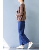 Casual Women Thicken Stripe Drawstring Waist Wide Leg Pants