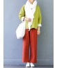 Casual Women Thicken Stripe Drawstring Waist Wide Leg Pants