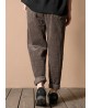 Casual Loose Solid Color Elastic Waist Harem Corduroy Pants for Women