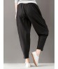 Casual Solid Loose Ethnic Waist Harem Women Pants