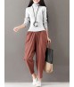 Casual Solid Loose Ethnic Waist Harem Women Pants