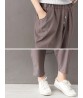 Casual Solid Loose Ethnic Waist Harem Women Pants