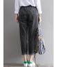 Casual Women Solid Color Elastic Waist Harem Corduroy Trousers