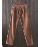 Pure Color Elastic Waist Corduroy Trousers