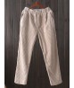 Pure Color Elastic Waist Corduroy Trousers