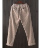 Pure Color Elastic Waist Corduroy Trousers