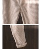 Pure Color Elastic Waist Corduroy Trousers