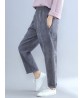 Women Casual Elastic Waist Women Corduroy Pants