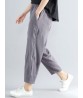 Casual Loose Elastic High Waist Pure Color Women Pants