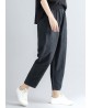 Casual Loose Elastic High Waist Pure Color Women Pants