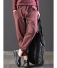 Women Casual Pure Color Elastic Waist Pockets Pants